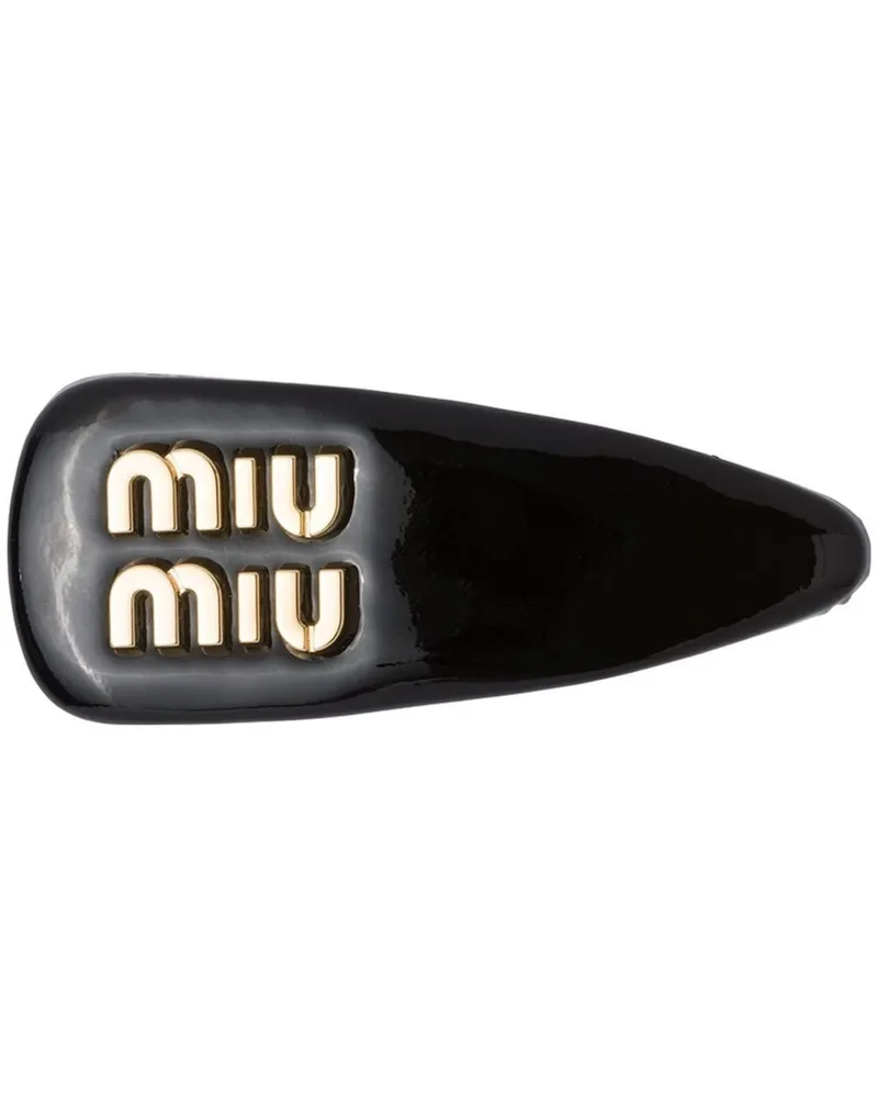 Miu Miu Haarspange aus Lackleder - Schwarz Schwarz