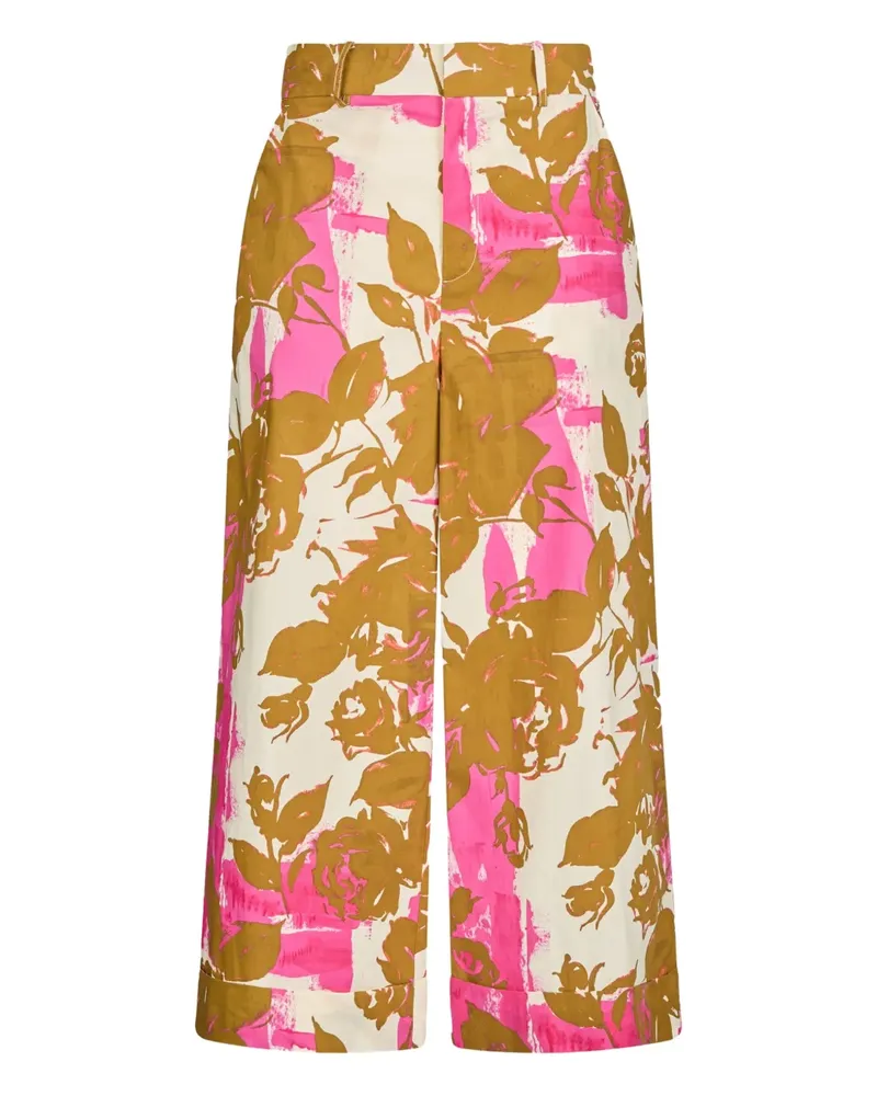 Liu Jo Palazzohose mit Blumen-Print - Rosa Rosa