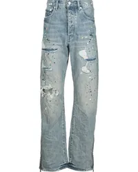 PURPLE BRAND Gerade Jeans im Distressed-Look Blau