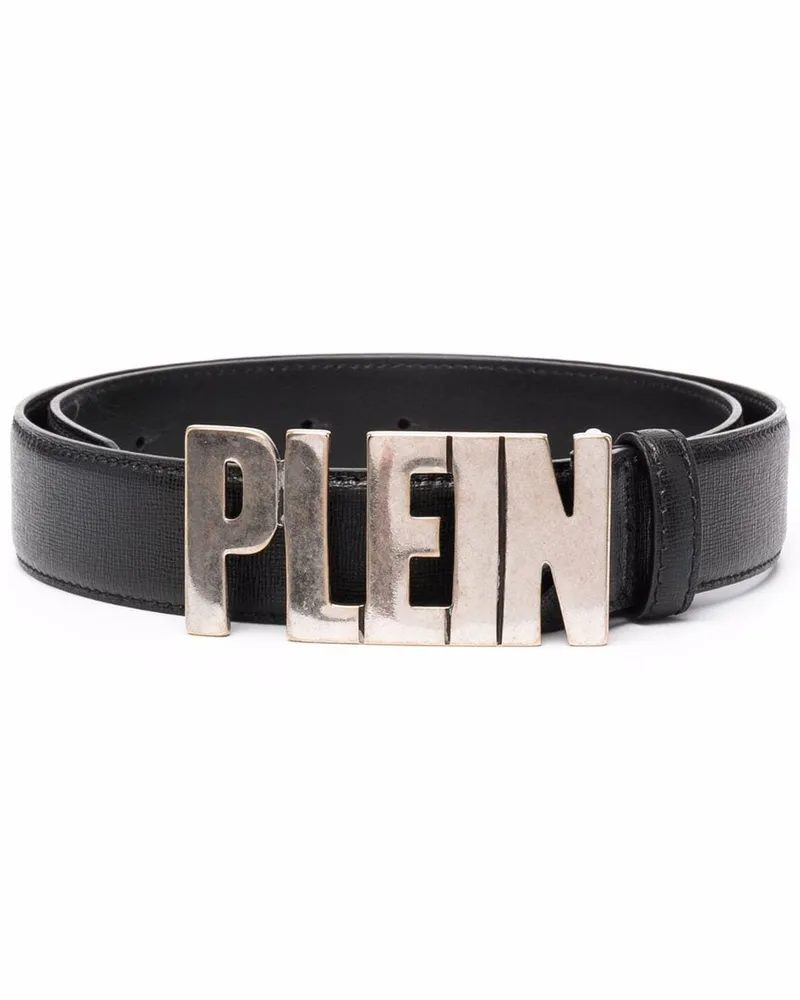 Philipp Plein Gürtel mit Logo-Schild - Schwarz Schwarz