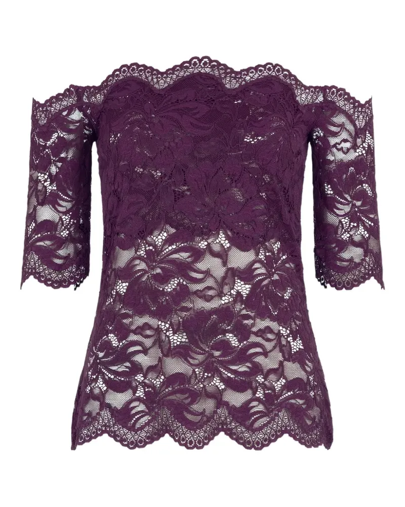 Paco Rabanne layered-lace off-shoulder top - Violett Violett