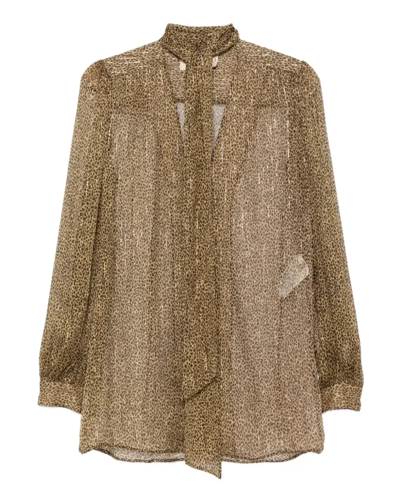 Valentino Garavani Schluppenbluse mit Leopardenprint - Nude Nude