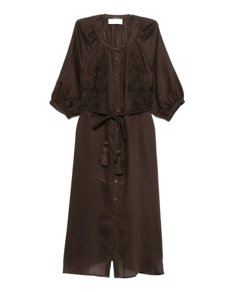 Ermanno Scervino Besticktes Midikleid - Braun Braun