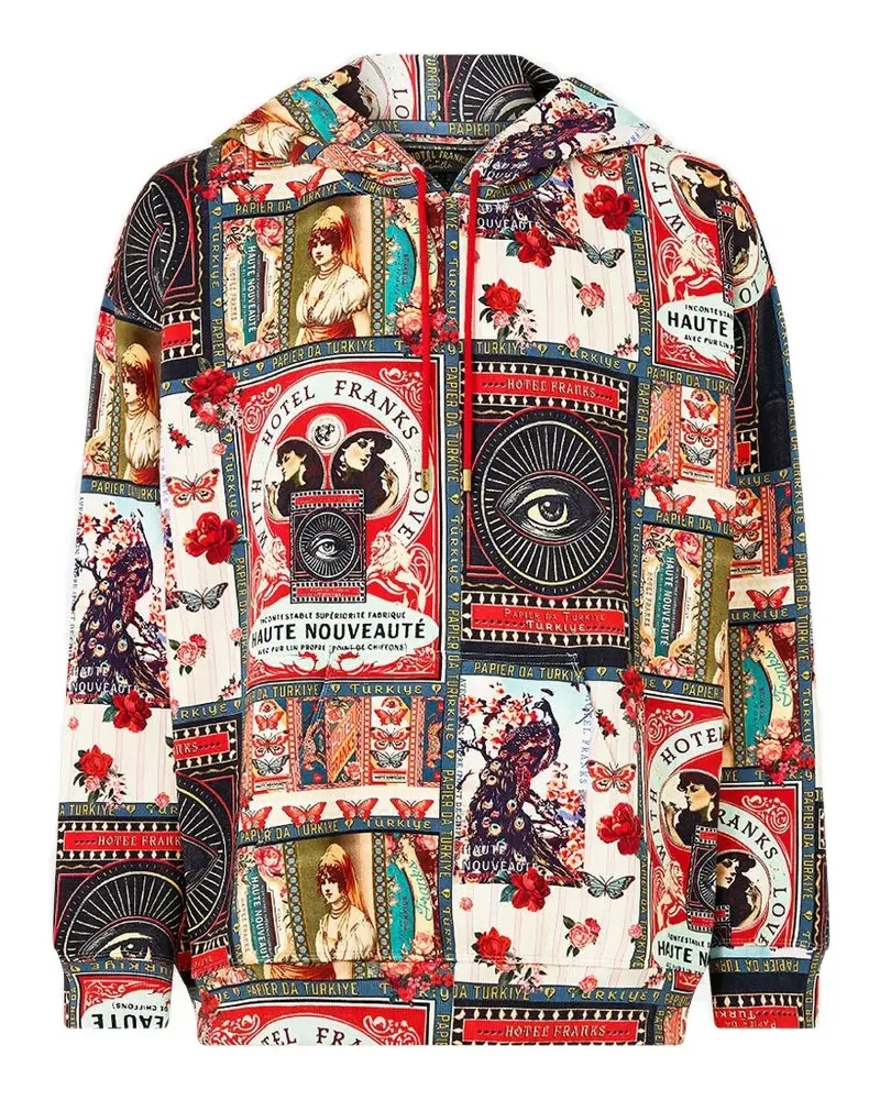 Camilla graphic-print drawstring hoodie - Nude Nude