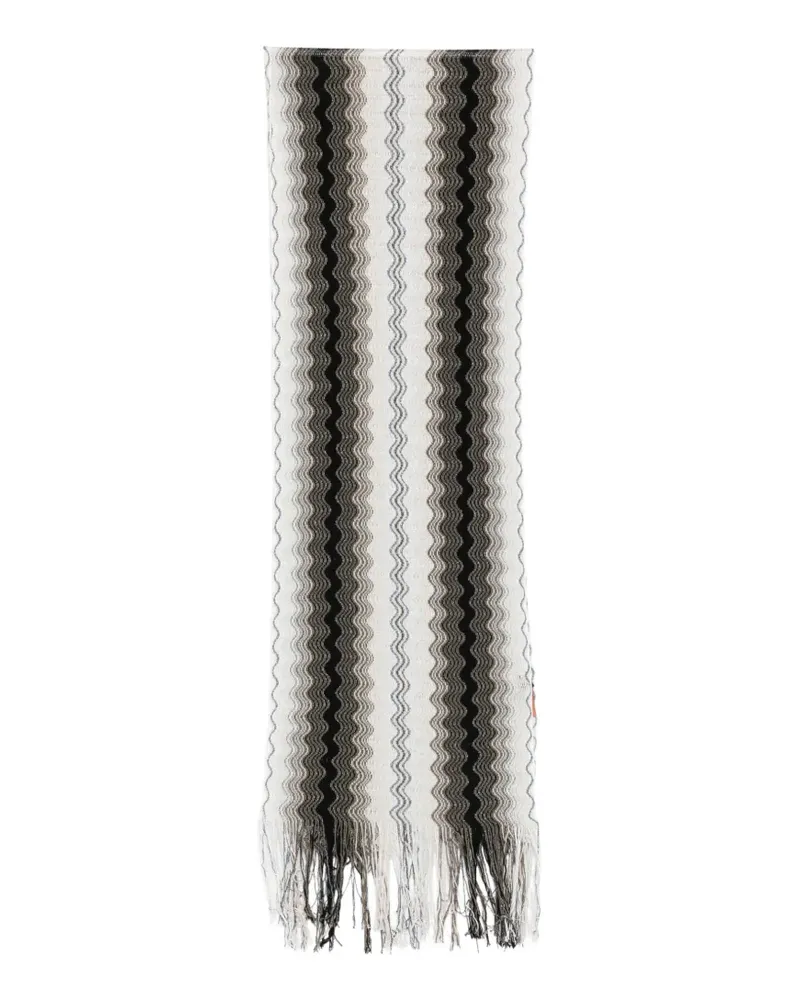 Missoni chevron fringed scarf - Nude Nude