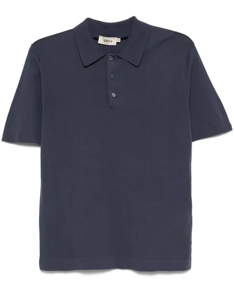Altea Fein gestricktes Poloshirt - Blau Blau