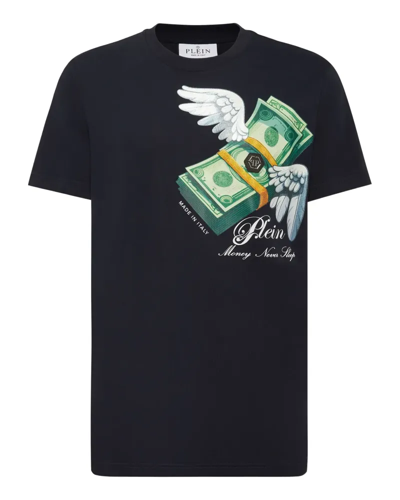 Philipp Plein Money T-Shirt mit Flügel-Print - Blau Blau
