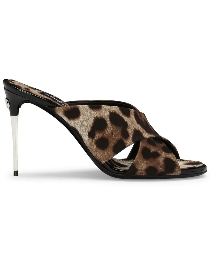 Dolce & Gabbana Keira Mules mit Leoparden-Print 85mm - Braun Braun