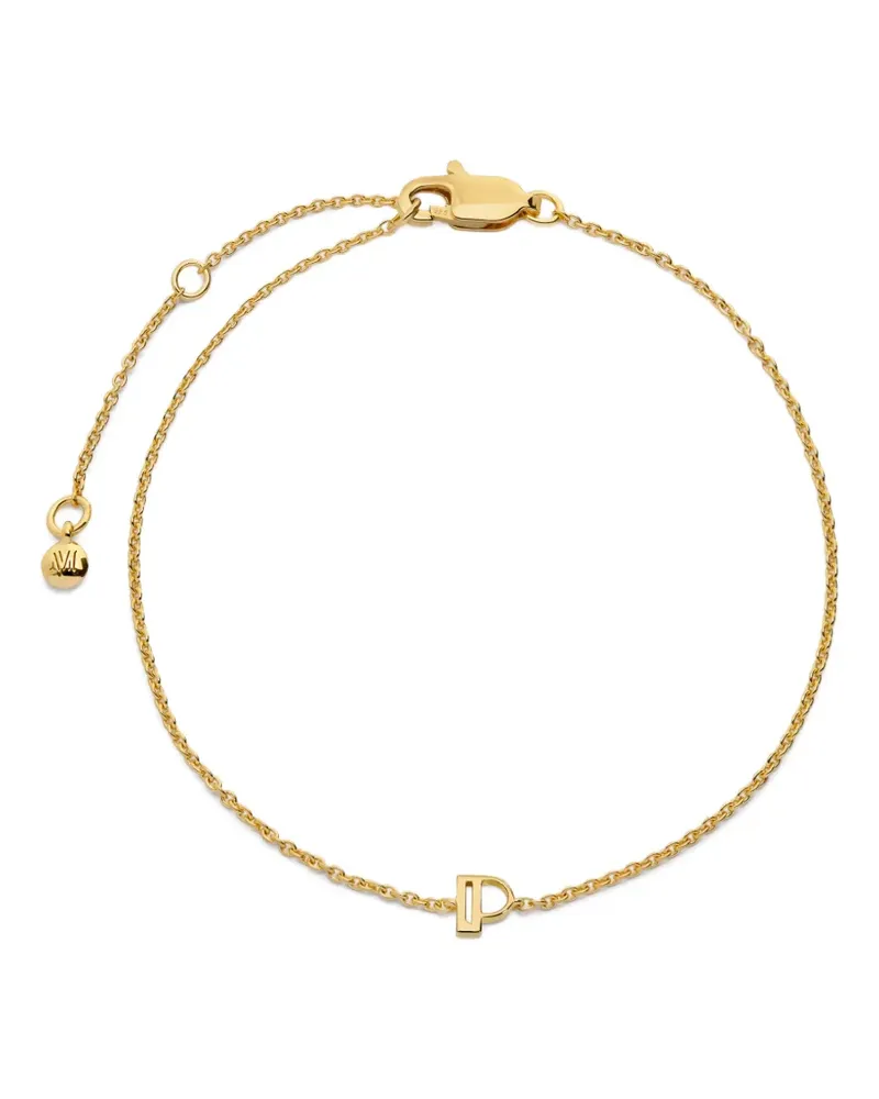 Monica Vinader Kettenarmband mit P-Anhänger - Gold Gold