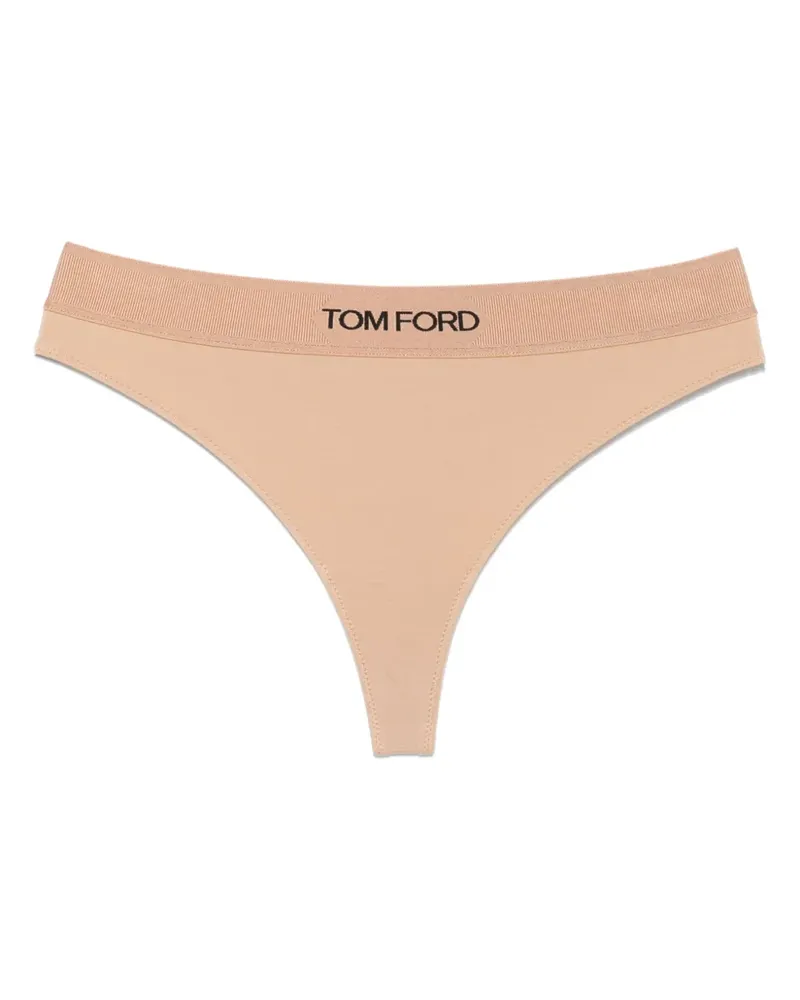 Tom Ford Tanga mit Logo-Bund - Nude Nude