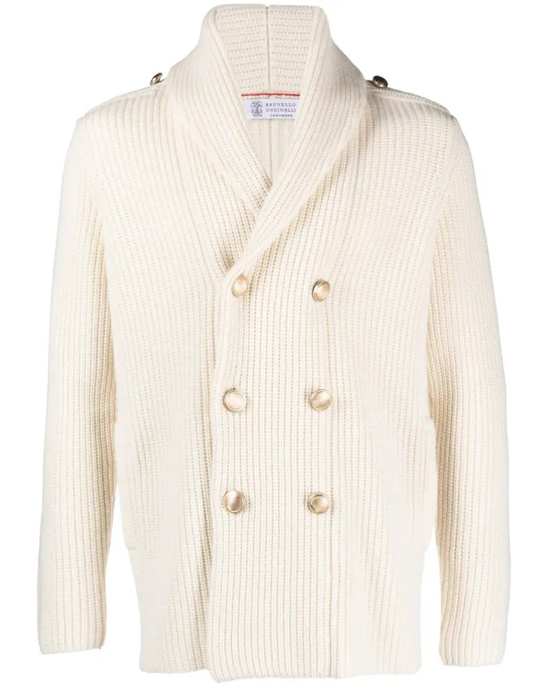 Brunello Cucinelli Cardigan mit Intarsienmuster - Nude Nude
