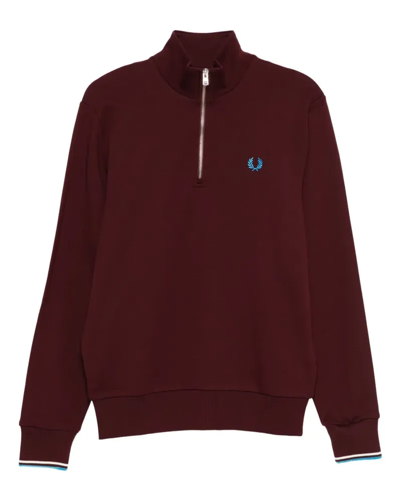 Fred Perry laurel-embroidered half-zip sweatshirt - Rot Rot