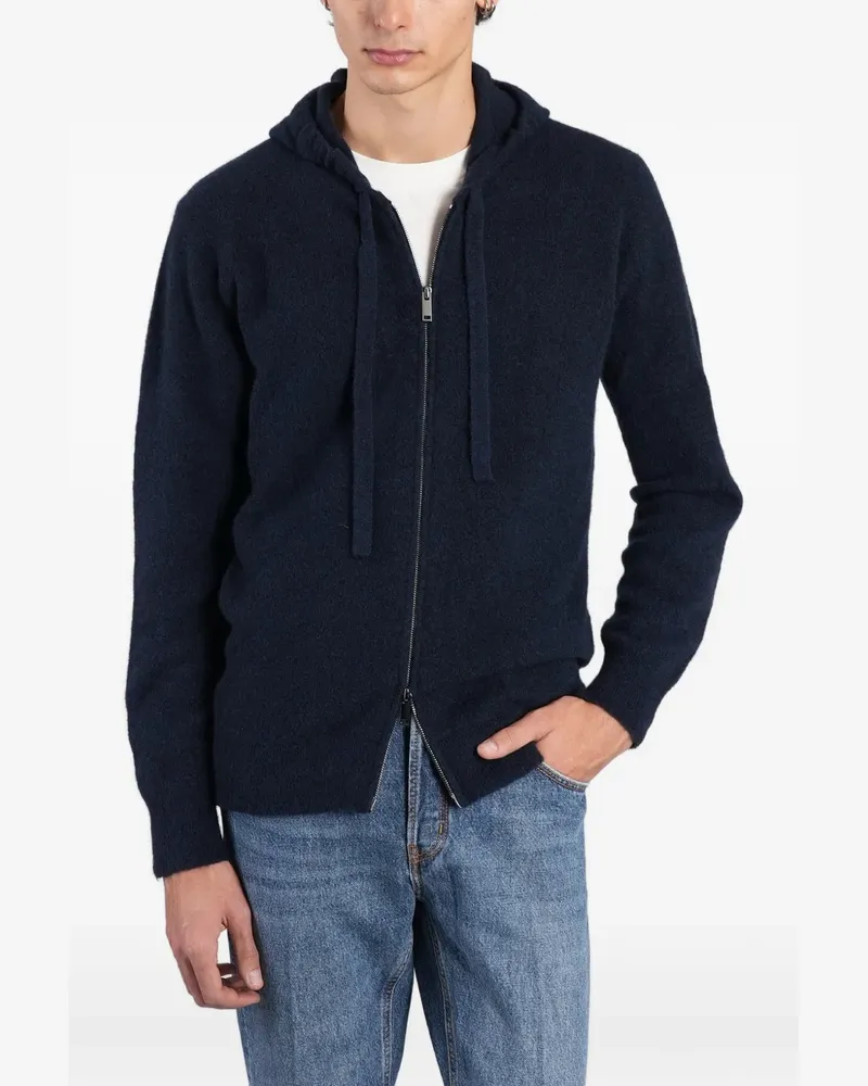 Roberto Collina zip-up knit hoodie - Blau Blau