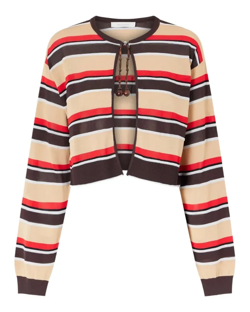 Paco Rabanne Gestreifter Cardigan mit Perlen - Nude Nude