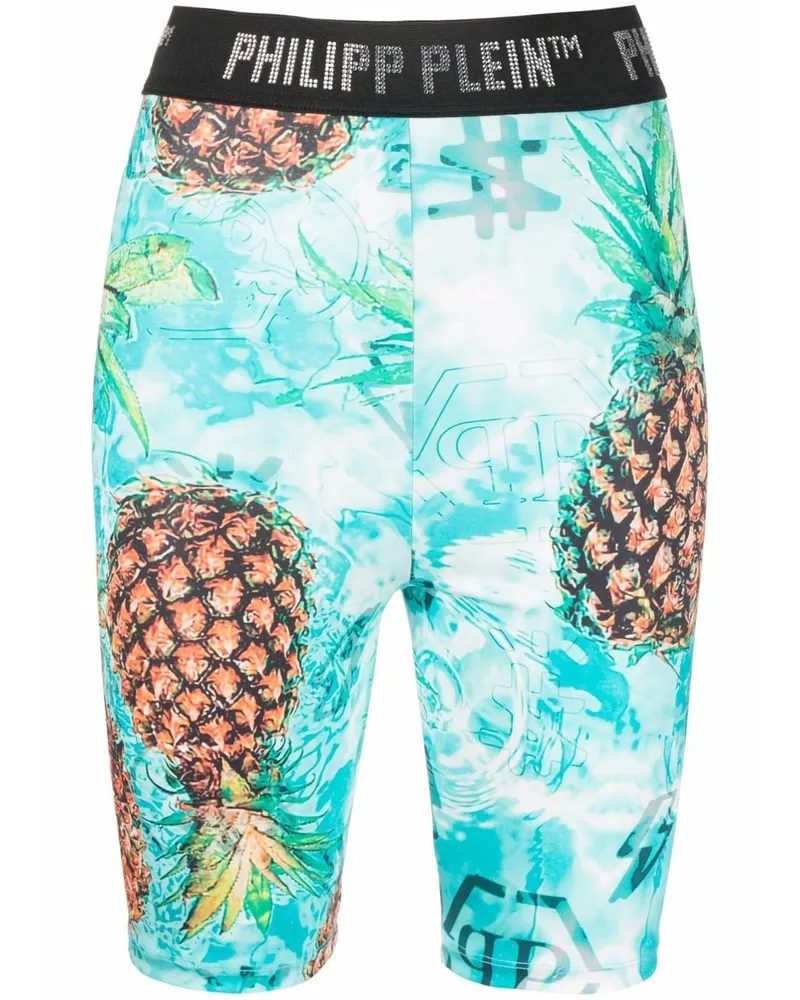 Philipp Plein Pineapple Stones Stones Radlerhose Blau