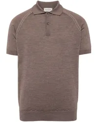 John Smedley Poloshirt aus Merinowolle Braun