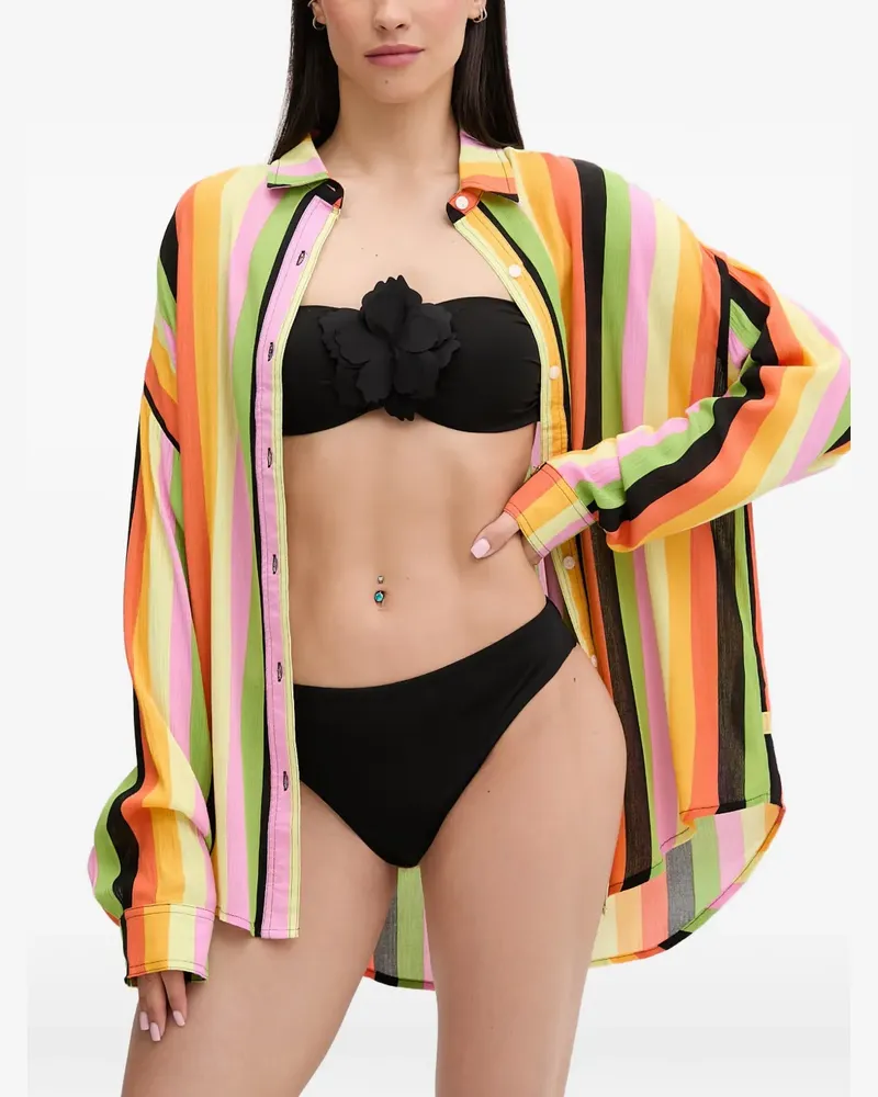 Rip Curl x Farm Rio vertical-stripe long-sleeve shirt - Gelb Gelb