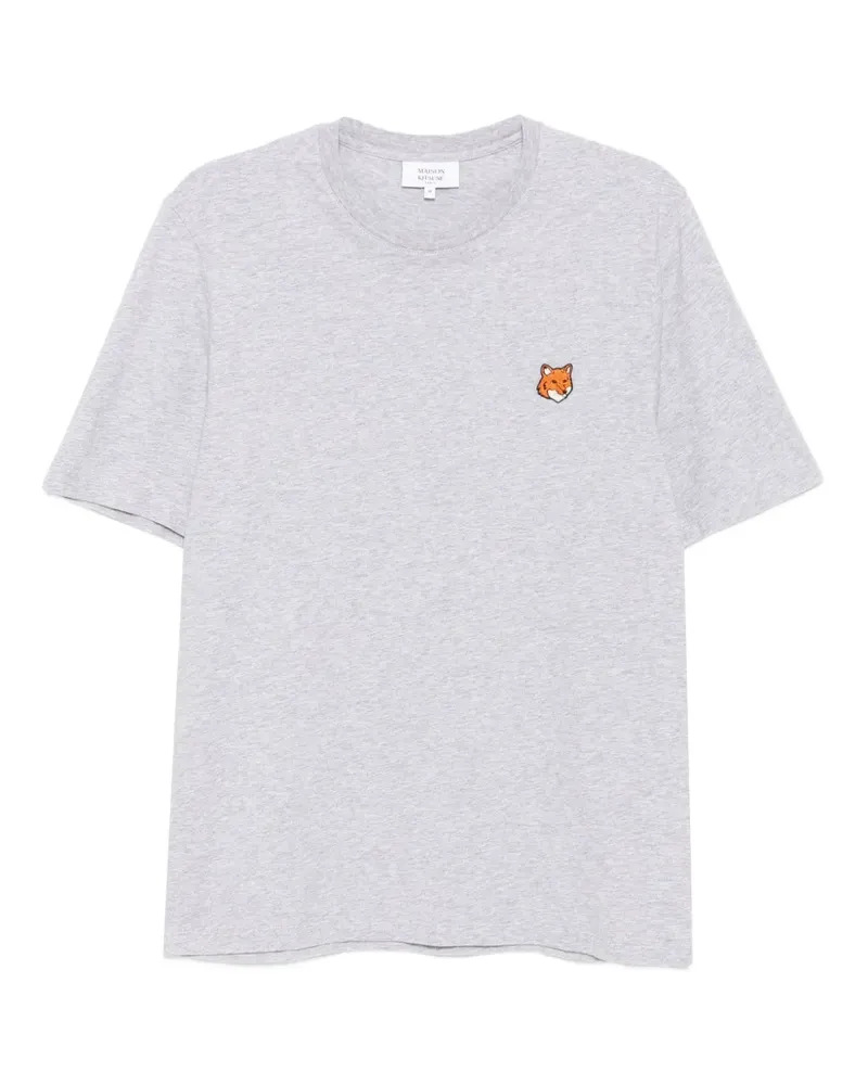 Kitsuné T-Shirt mit Fox Head-Patch - Grau Grau