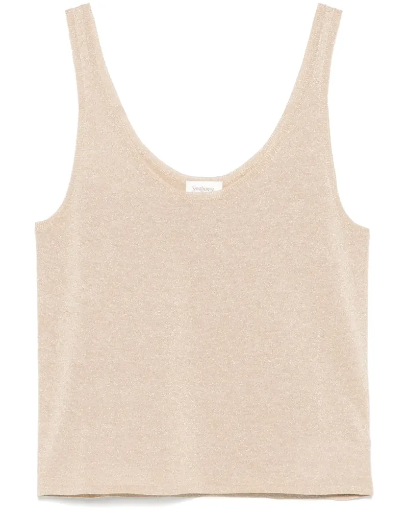 Saint Laurent Gestricktes Lurex-Top - Nude Nude