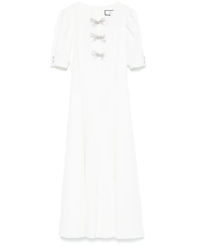 NISSA Midikleid aus Krepp mit Kristallschleife - Weiß Weiß