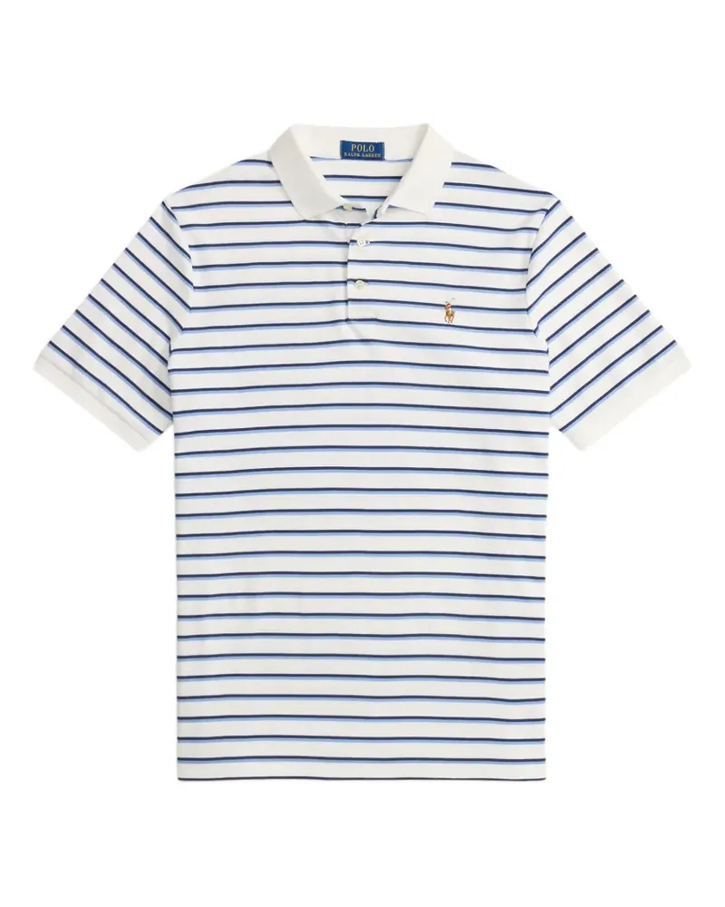 Ralph Lauren Gestreiftes Poloshirt mit Logo - Weiß Weiß
