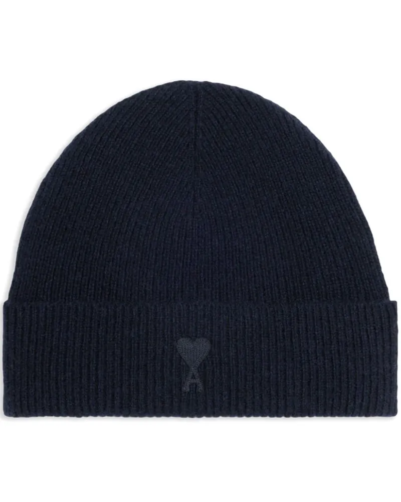AMI Paris Ami de Coeur Beanie aus Kaschmir-Wollgemisch - Blau Blau