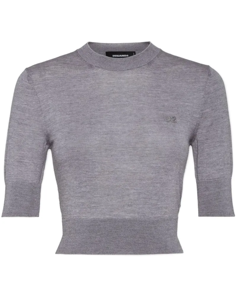 Dsquared2 Gestricktes Cropped-Oberteil - Grau Grau