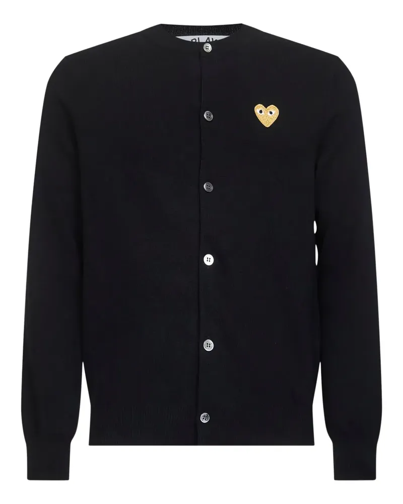 Comme des Garçons Geknöpfter Cardigan mit Herz-Logo - Schwarz Schwarz