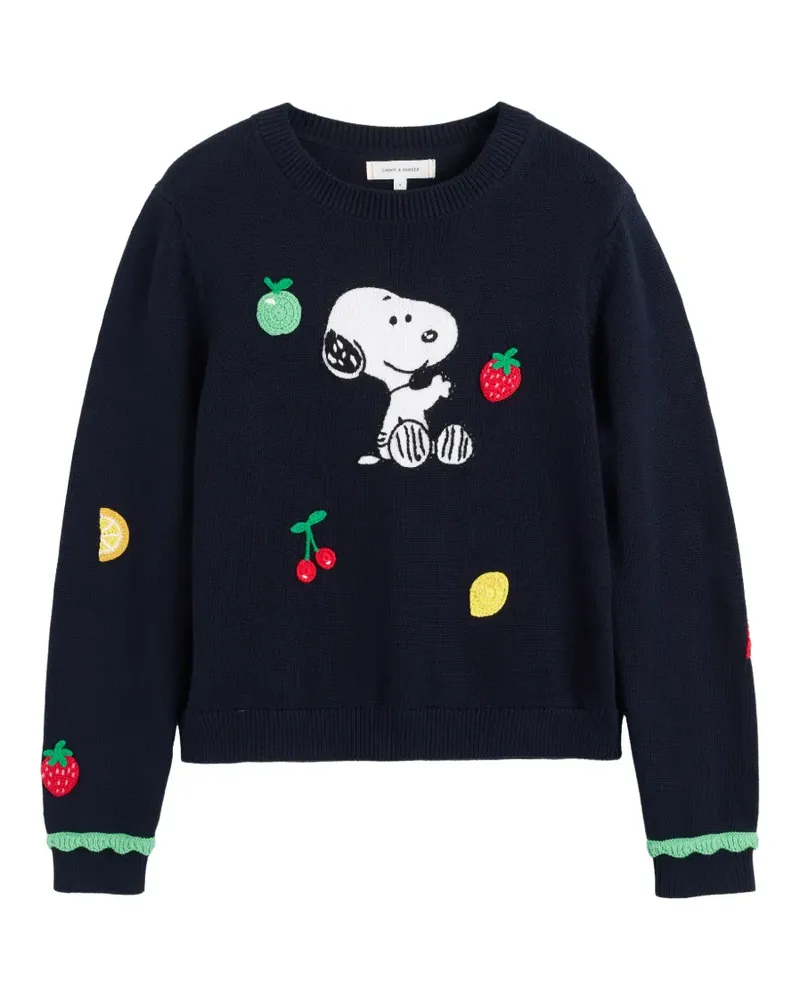 Chinti & Parker Snoopy Pullover mit Fruchtmotiven - Blau Blau