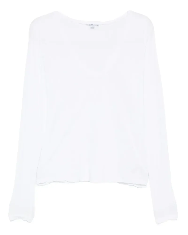 James Perse Langarmshirt mit V-Ausschnitt - Weiß Weiß