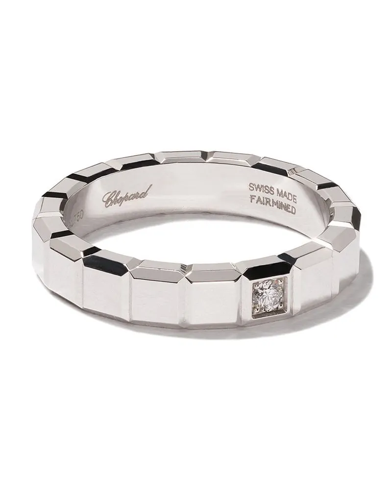 Chopard 18kt 'Ice Cube' Weißgoldring mit Diamant - Silber Silber