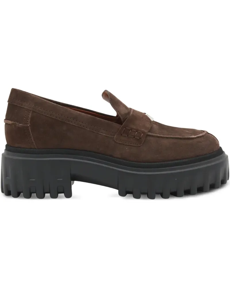 Hogan platform suede loafers - Braun Braun