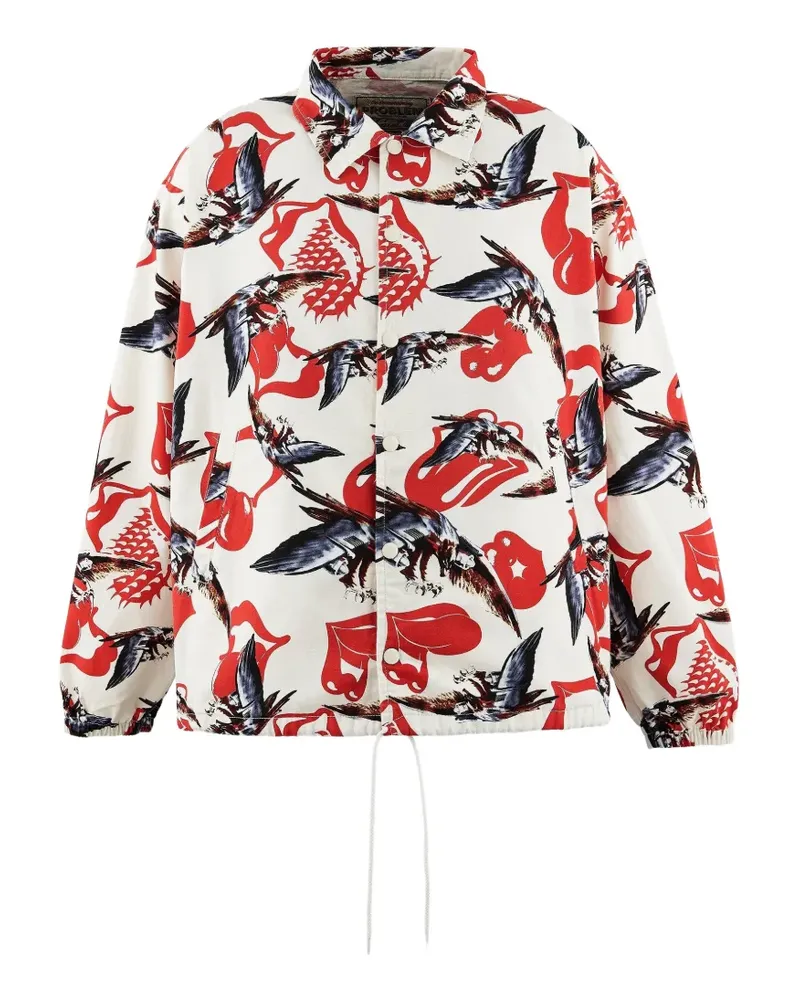 SAINT MXXXXXX x The Rolling Stones Jacke mit Adler-Print - Weiß Weiß