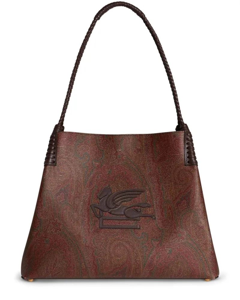 Etro Mittelgroße Paisley Libra Tote Bag - Braun Braun