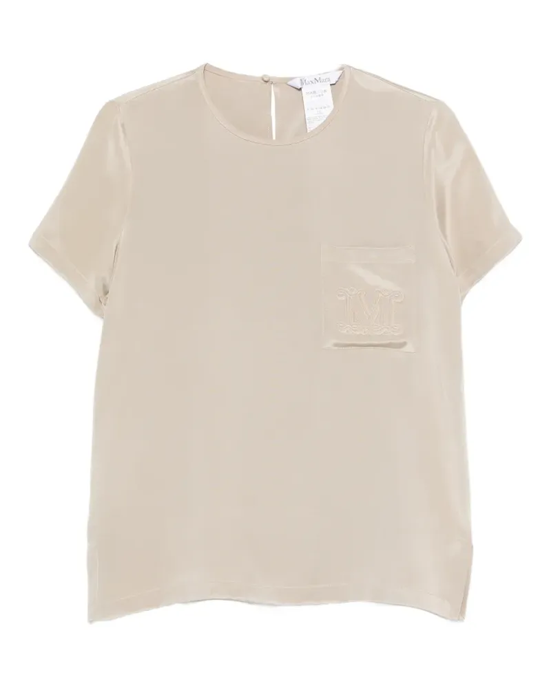 Max Mara Pagano logo-embroidered pocket T-shirt - Grün Grün