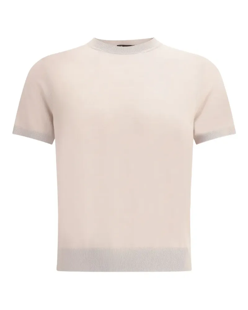 Loro Piana T-Shirt mit geripptem Kragen - Weiß Weiß
