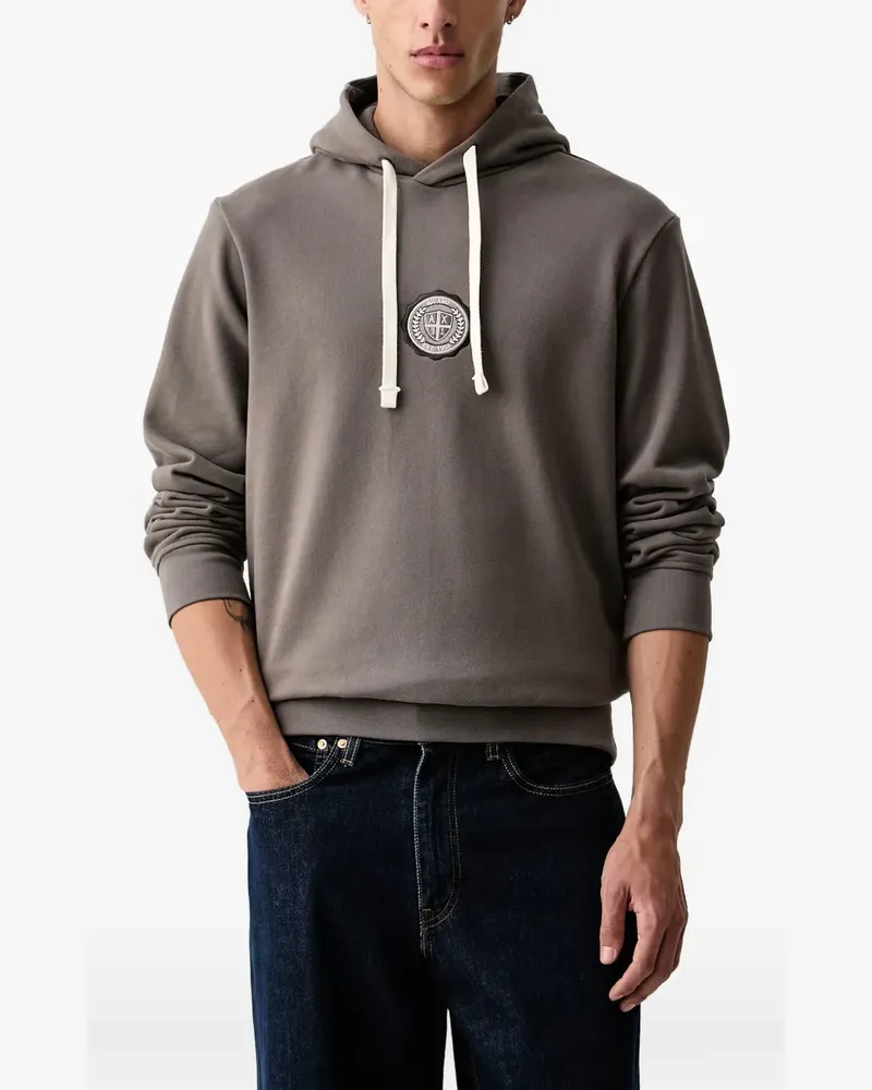 Armani Exchange logo-patch drawstring hoodie - Grau Grau