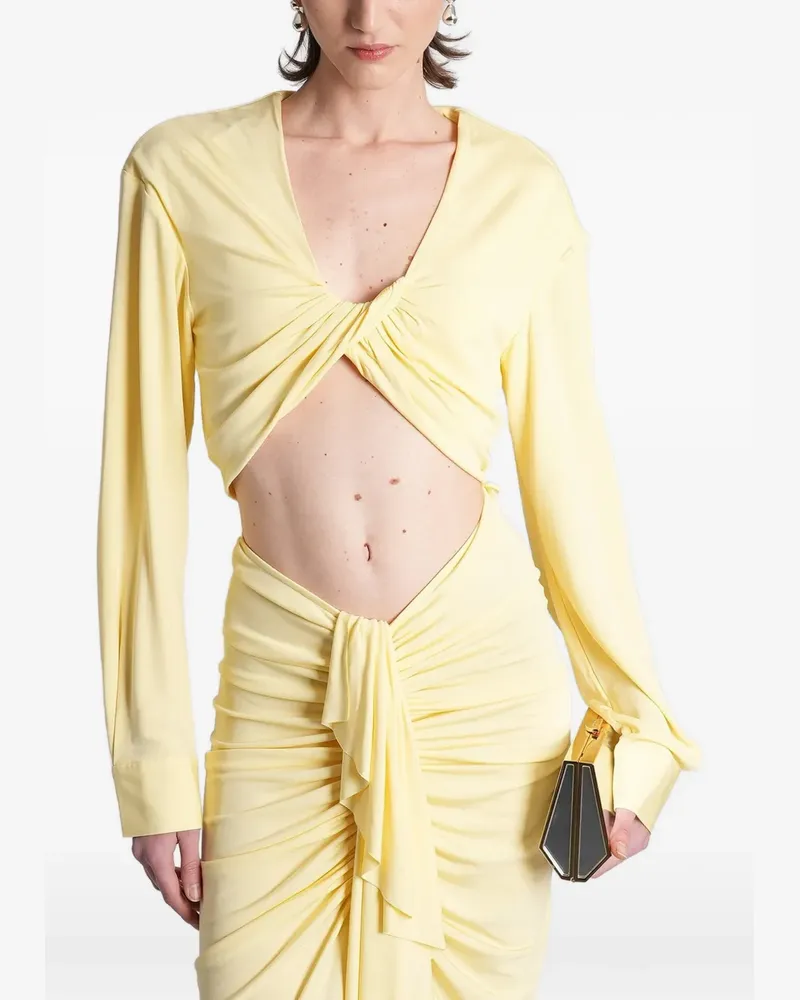 Christopher Esber twist-detail cropped top - Gelb Gelb