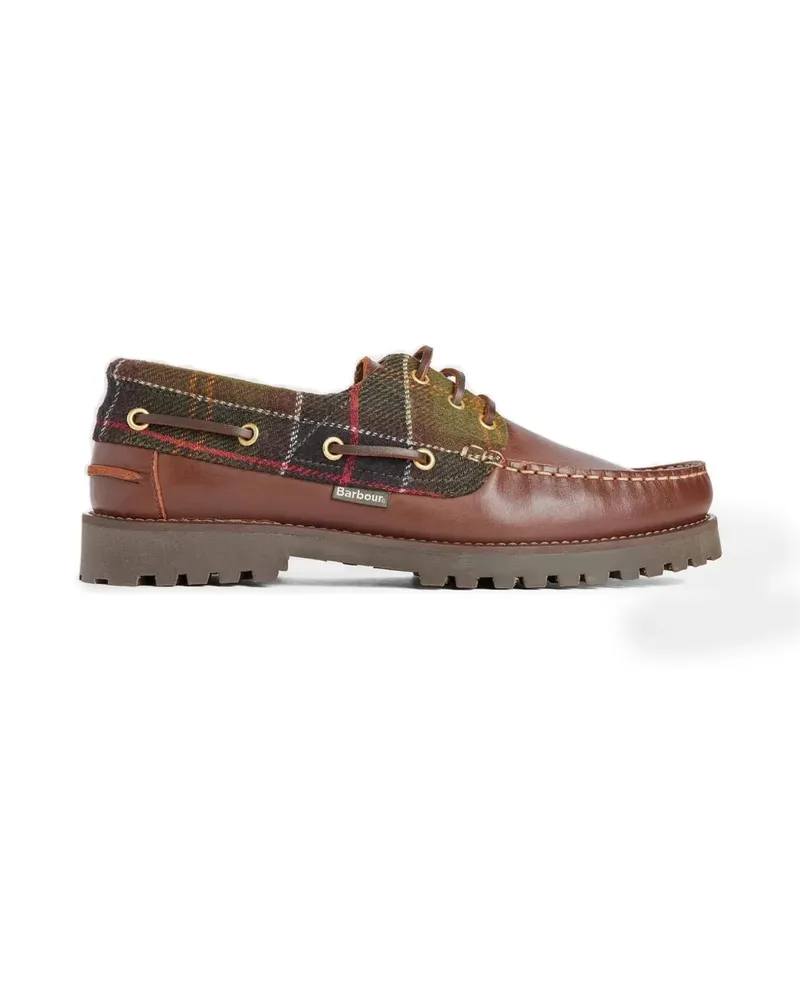 Barbour Re-Engineered tartan-panelled boat shoes - Braun Braun