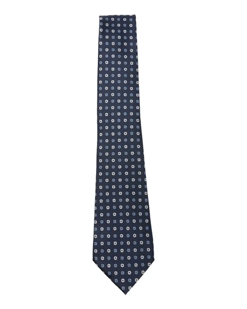 Ermenegildo Zegna Seidenkrawatte mit geometrischem Print - Blau Blau
