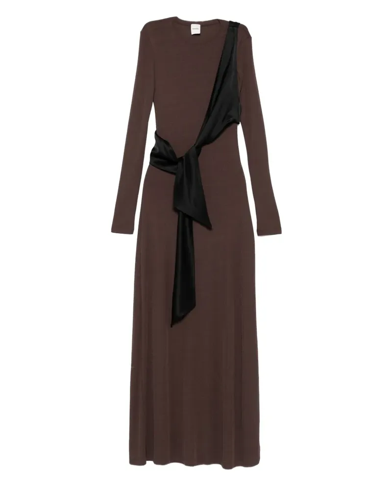 Nanushka Drapiertes Kleid mit Bindegürtel - Braun Braun