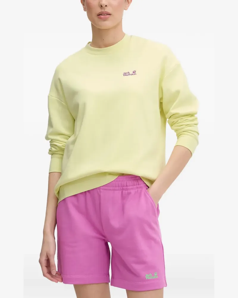 Jack Wolfskin Celebrate The Paw Sweatshirt mit Logo-Print - Gelb Gelb