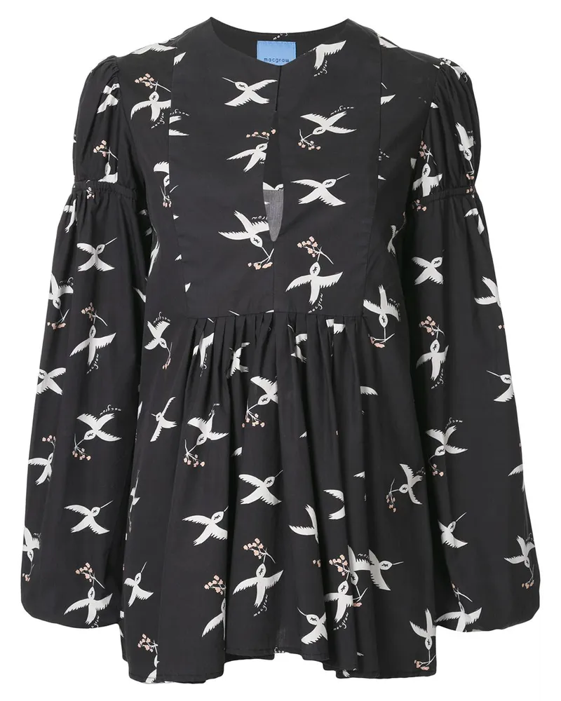 macgraw Bluse mit Print Schwarz