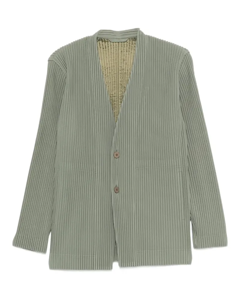 Issey Miyake ingle-breasted pleated blazer - Grün Grün