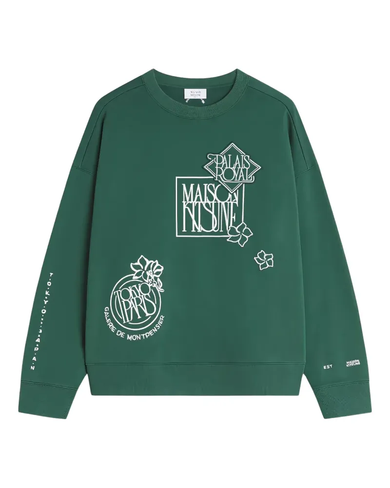 Kitsuné Art Nouveau Stamps appliqué crewneck sweater - Grün Grün