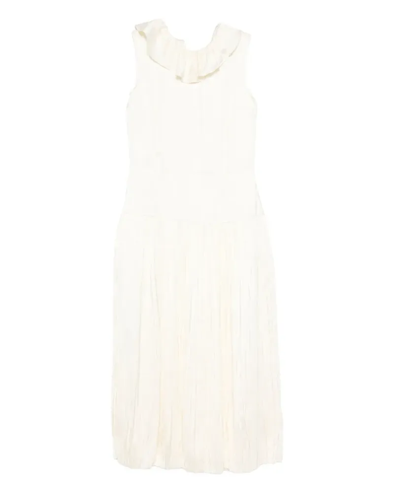 Jil Sander pleated ruffled dress - Weiß Weiß