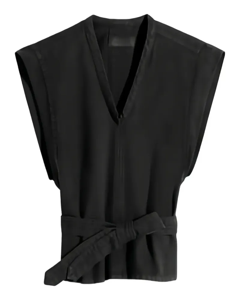 Christophe Lemaire Oberteil mit V-Ausschnitt - Schwarz Schwarz