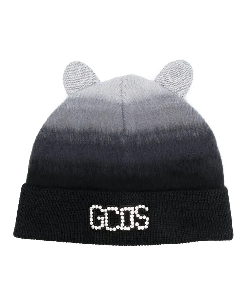 GCDS Beanie mit Farbverlauf-Optik Schwarz