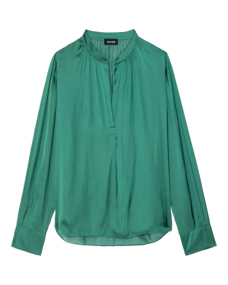 Zadig & Voltaire Tink Top aus Satin mit V-Ausschnitt - Grün Grün