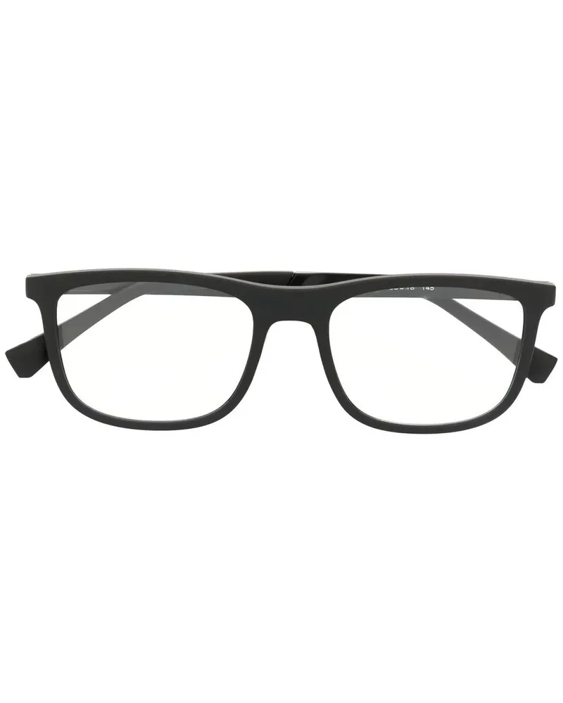 Emporio Armani Eckige Brille mit mattem Finish - Schwarz Schwarz